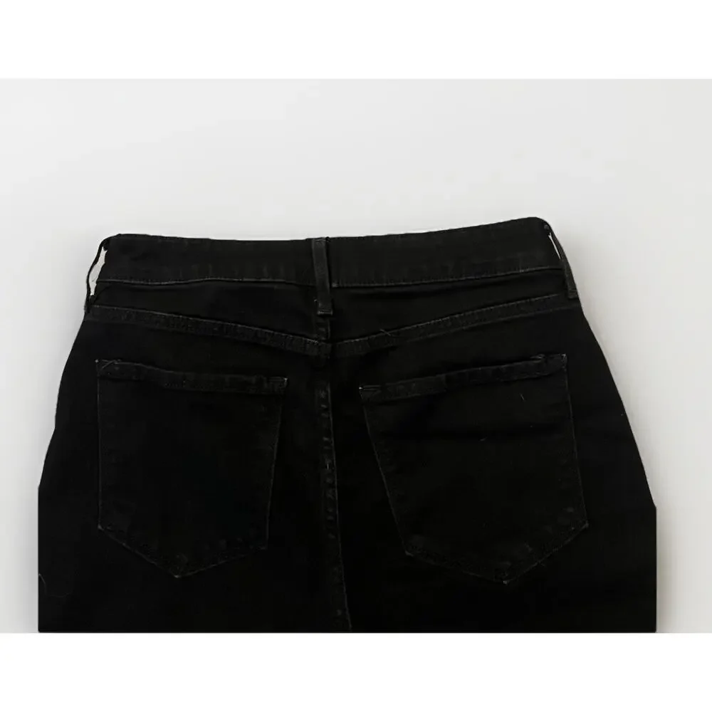 Old Navy High Rise Wow Straight Leg Jeans Black Size 6 Zipper 28 Inch Inseam